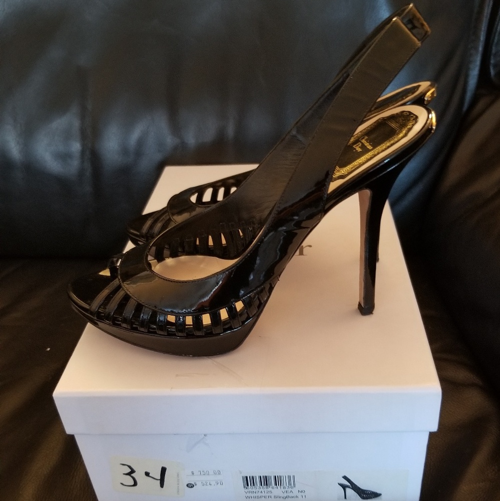 Dior black patent leather shoes size 36,5